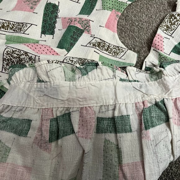 Mid-Century Bark Cloth Cafe Curtain Set - Picture 4 of 12